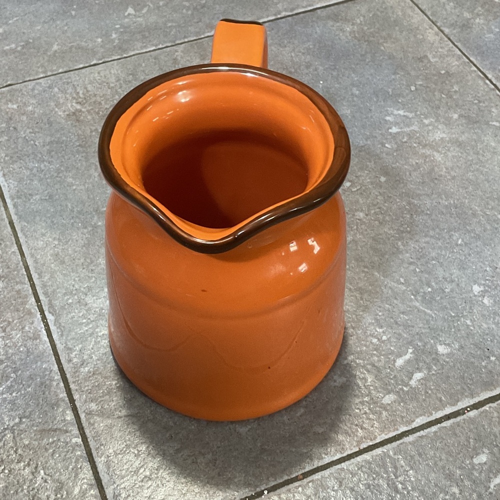 Orange Ceramic Pitcher - Picture 3 of 7